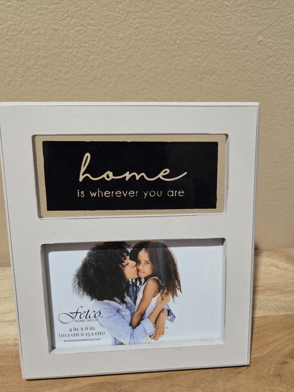 Fetco White Photo Frame with 'Home is Wherever You Are' Plaque